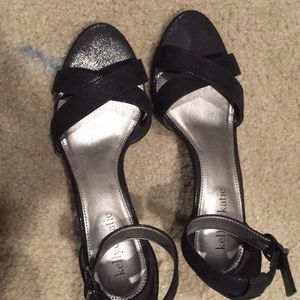black sparkly heels (2 in heel)